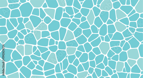 Abstract turquoise mosaic pattern with irregular stone shapes forming a seamless decorative background.