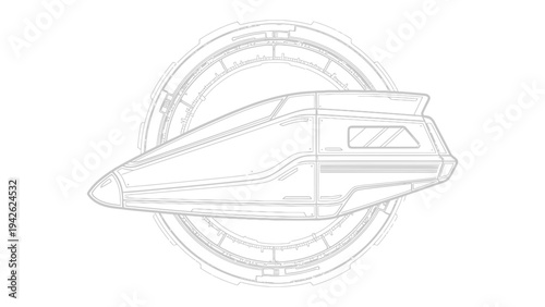 Futuristic Transportation Concept: A sleek, modern design for future transport, showcasing innovation and visionary engineering for advanced mobility, and embodying technological progress. 