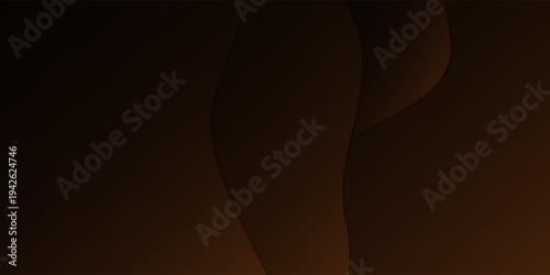 Abstract minimalist dark brown white wavy curve horizontal split composition