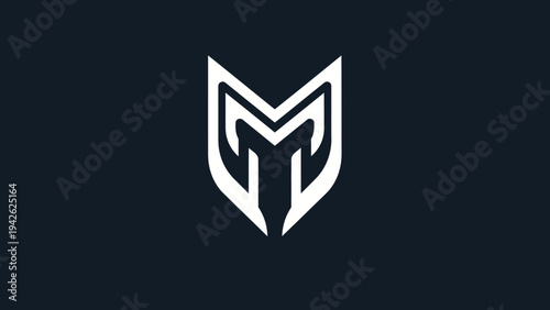 Modern abstract geometric letter M logo design.