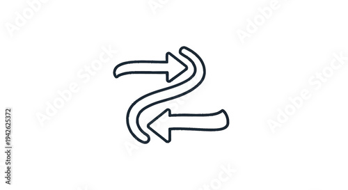 Intertwined Arrows Symbolizing Connection and Flow.