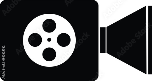 Video Camera Solid Icon Vector.