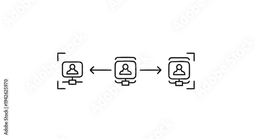 Network of computers connecting people in a digital communication system.