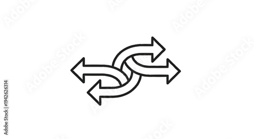 Intertwined Arrows Symbolizing Direction and Connection.