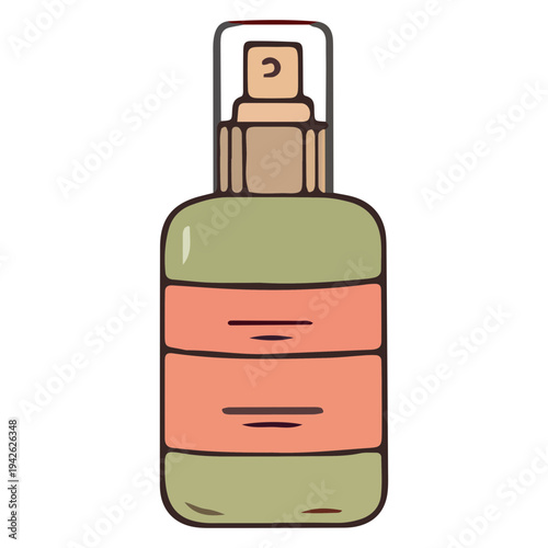 Hand drawn cosmetic spray bottle