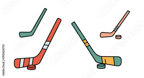 Hockey Stick Line art vector modern smooth abstract color