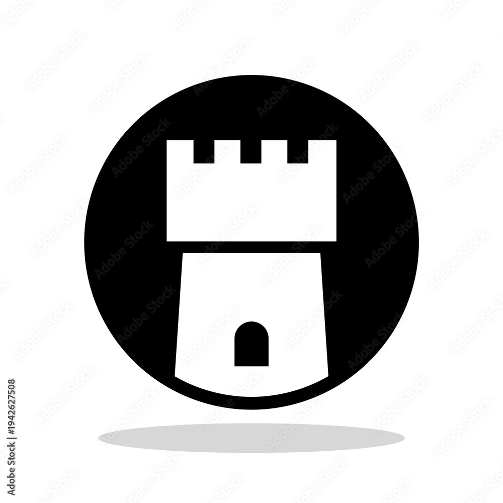Naklejka premium Castle Tower Icon with shadow