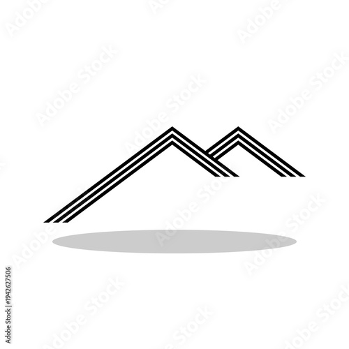 Home roof icon with shadow