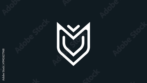 Modern abstract shield logo design with clean lines.