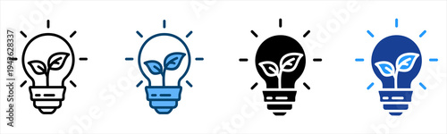 Green Energy Icon Multiple Style Vector Collection   