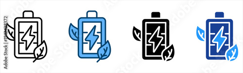 Eco Battery Icon Multiple Style Vector Collection   