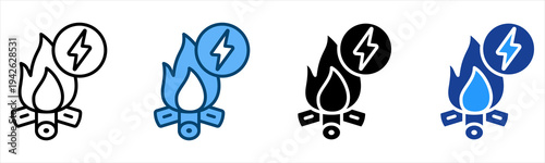 Combustion Icon Multiple Style Vector Collection   