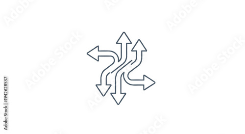 Multiple Arrows Showing Different Directions and Choices.