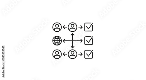 Network of People and Global Connections with Tasks.