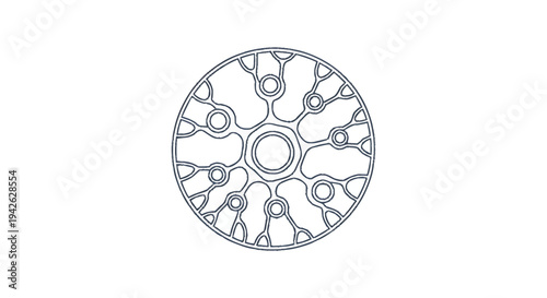 Intricate Circular Pattern Abstract Design Element.