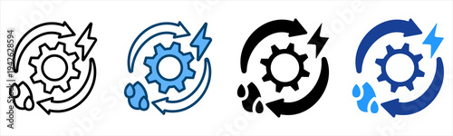 Hydro Power Icon Multiple Style Vector Collection   