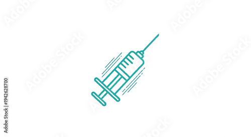 Medical Syringe Icon with Motion Blur Effect.