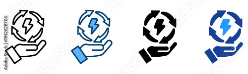 Energy Saving Icon Multiple Style Vector Collection   