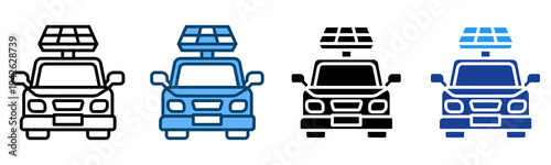 Electric Car Icon Multiple Style Vector Collection   