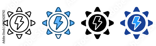 Solar Energy Icon Multiple Style Vector Collection   