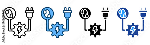 Hydropower Icon Multiple Style Vector Collection   