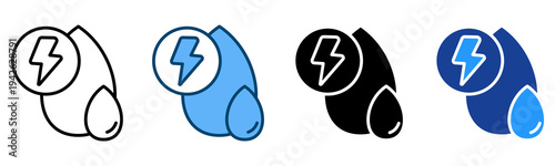 Water Energy Icon Multiple Style Vector Collection   