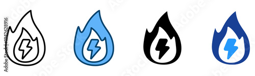 Fire Icon Multiple Style Vector Collection   