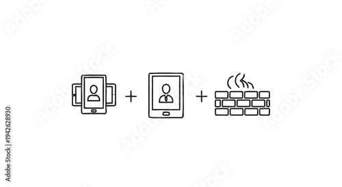 Multiple devices and a firewall icon representing network security.