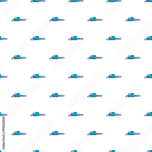 Repeating pattern of blue chainsaw icons creating a clean seamless design