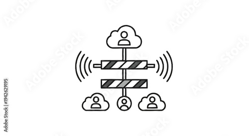 Network connection between people and cloud services.