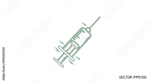 Medical Syringe Illustration for Healthcare and Science.