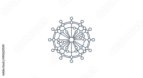 Intricate Geometric Mandala Symbol with Connected Nodes.