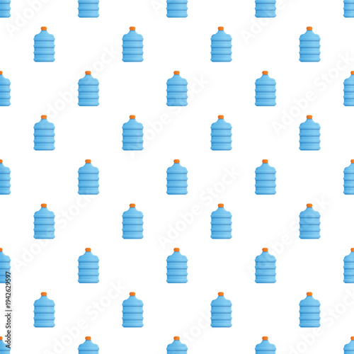 Water bottles repeating in a tiled pattern for hydration and beverage concepts