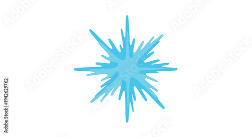 Dynamic blue burst or star shape with many radiating points creating a sense of energy and brightness for graphic highlights.