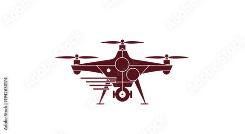 Modern Drone Technology with Camera and Propellers.