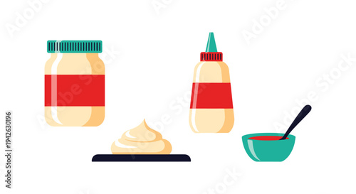 Mayonnaise Line art vector creative fluid abstract illustration