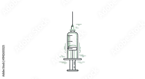 Medical Syringe Illustration With Needle.