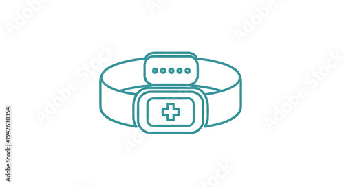 Medical Alert Bracelet with Plus Sign Icon.
