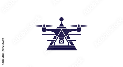 Modern Drone Technology with Camera Icon Symbol.