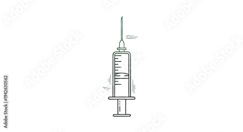 Medical Syringe with Needle and Liquid Content.