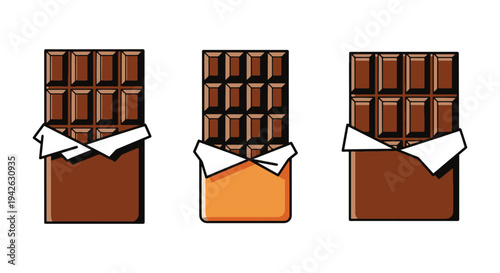 Milk Chocolate Bar Line art modern pastel abstract color vector