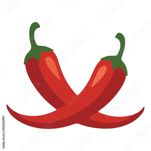 Two Crossed Chili Peppers Icon