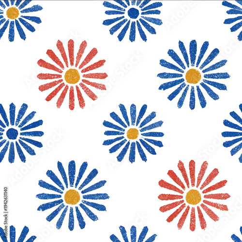 isolated clipart image of watercolor geometric plaid decorative stripes sunrays red blue yellow handpainted repetitive pattern linocut vector icon monochro