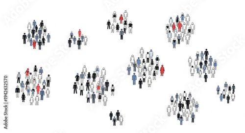 Clusters of People - A Visual Representation of Social Groups and Interactions.