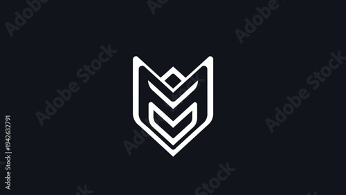 Modern Geometric Emblem Logo Design with Abstract Shapes.