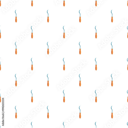 Dental probe tools forming a seamless pattern representing dentistry and oral health