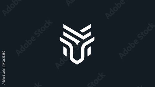 Modern Geometric Wolf Head Emblem Logo Design.