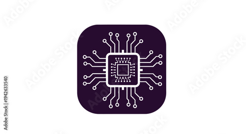 Microchip Icon Represents Advanced Technology and Computing Power.