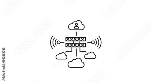 Network Router Connecting Multiple Cloud Services and User.