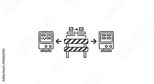 Network Barrier Between Two Computers Data Transfer Blocked.